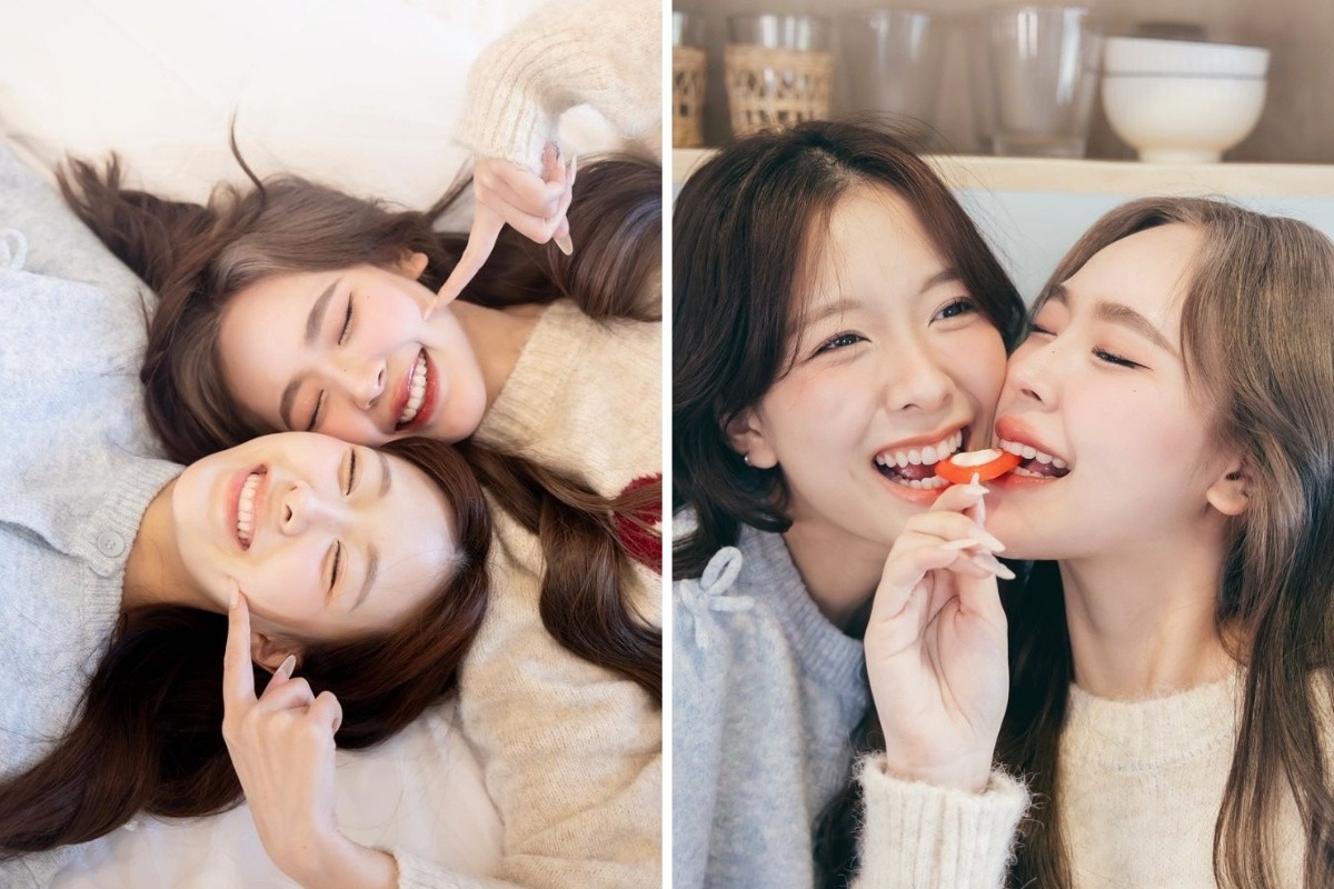 Tạo dáng kề mặt nhau thân thiết